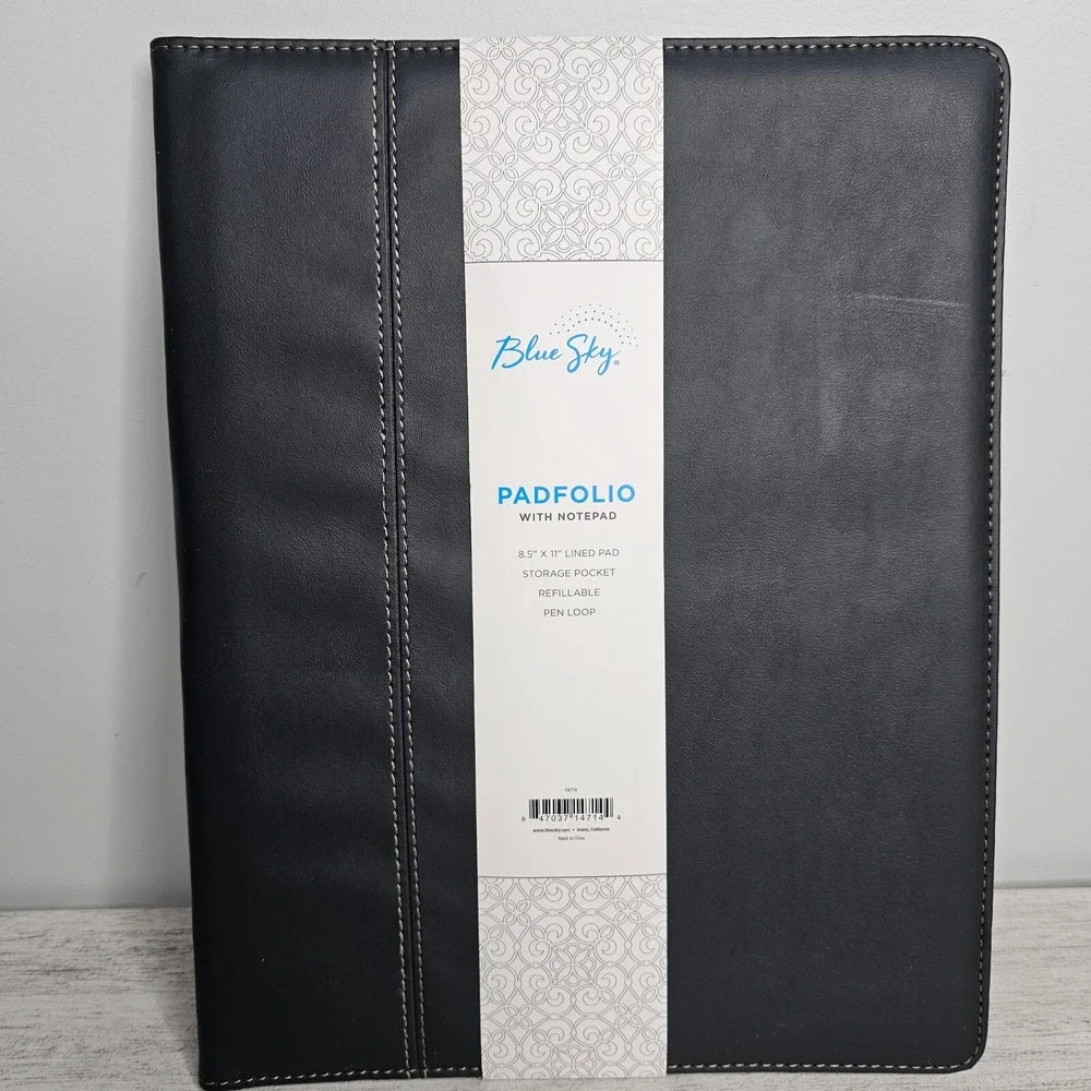 BLUE‎ SKY Professional Padfolio Portfolio Organizer w/ Notepad & Leather Cover